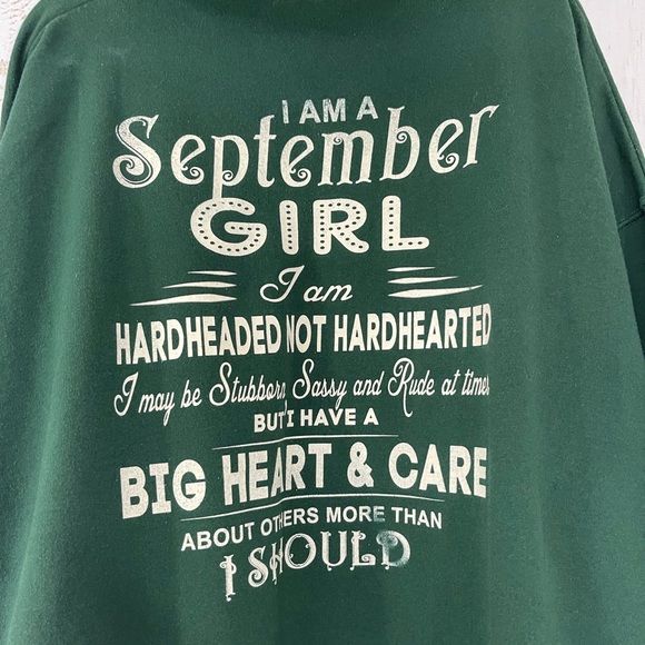 September Girls Jerzees Nublend Green Word Print Hoodie 3XL. Excellent condition - Picture 4 of 6